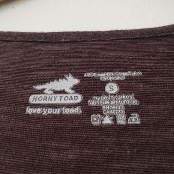 Horny Toad Brown Dress Twist Neck Stretchy S - Picture 4 of 6
